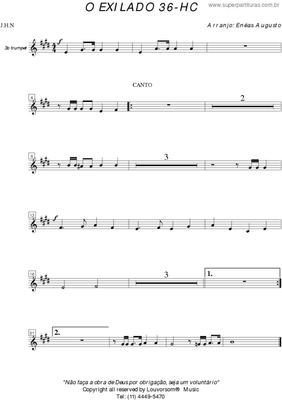 Super Partituras - O Exilado - 36 HC v.11 (Harpa Cristã, J.H.N.