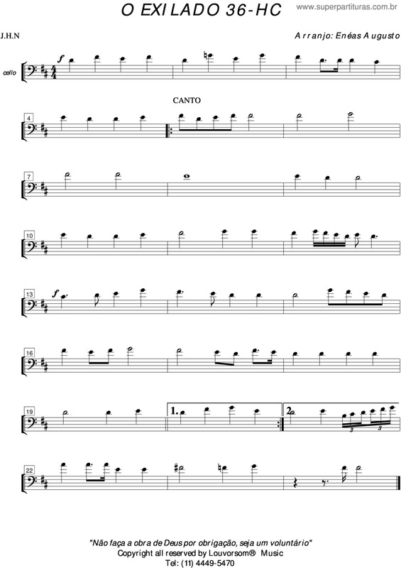 Partitura da música O Exilado - 36 HC v.4