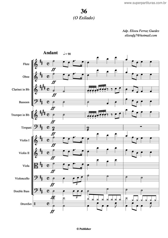 Partitura da música O Exilado