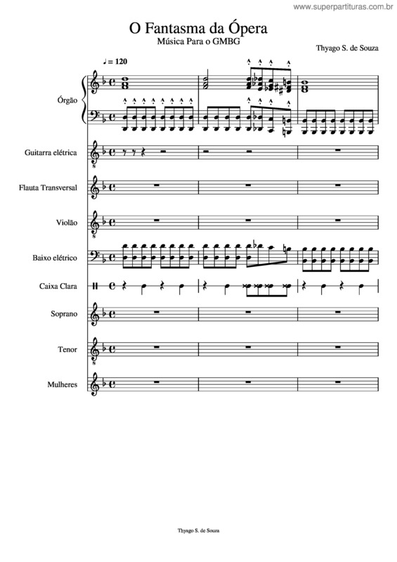 Partitura da música O Fantasma Da Ópera v.3