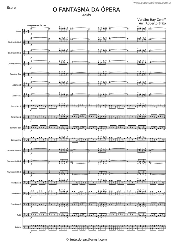 Partitura da música O Fantasma Da Ópera v.4