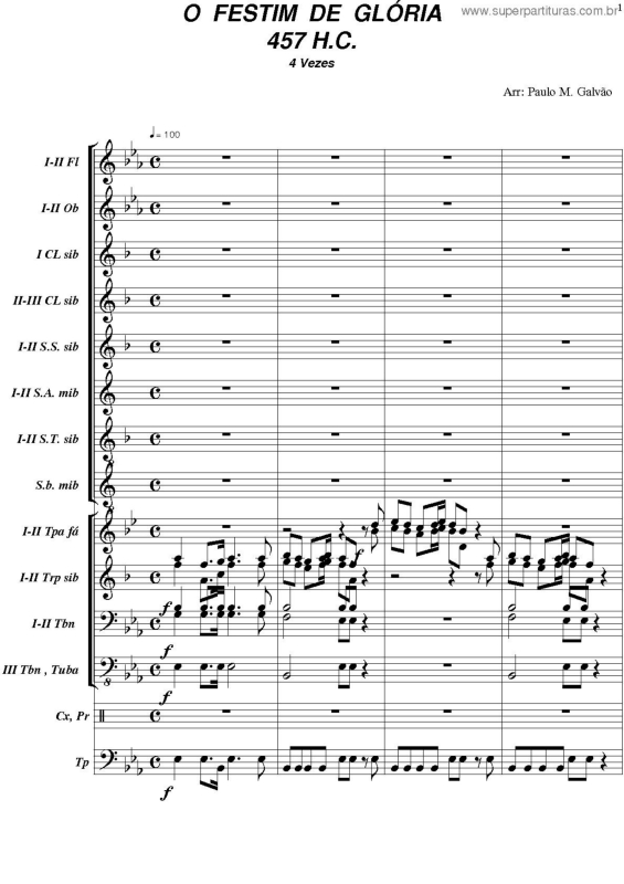 Partitura da música O Festim De Glória - 475 HC