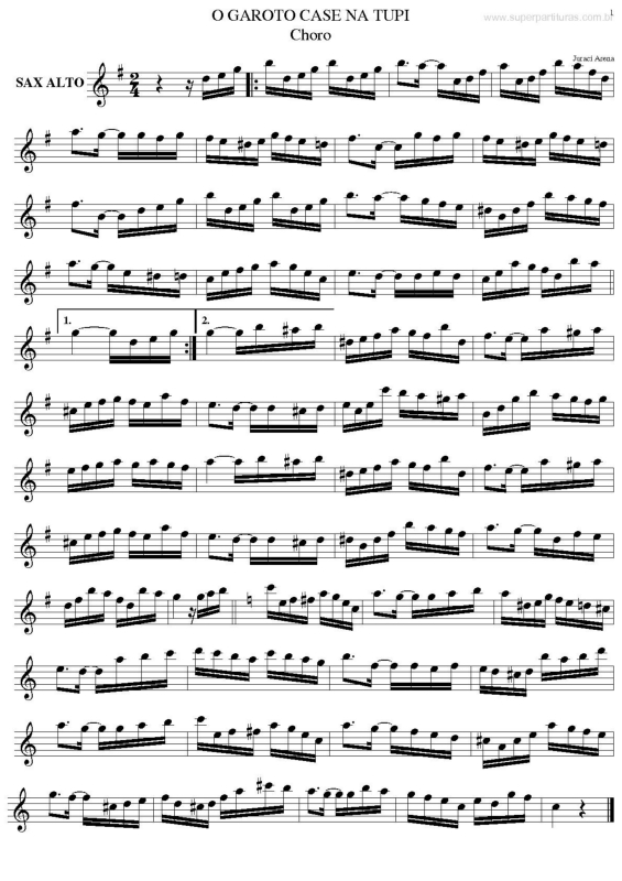 Partitura da música O Garoto Case na Tupi