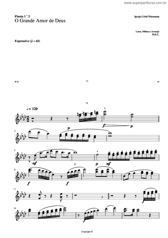 Partitura da música O Gde Amor Flauta