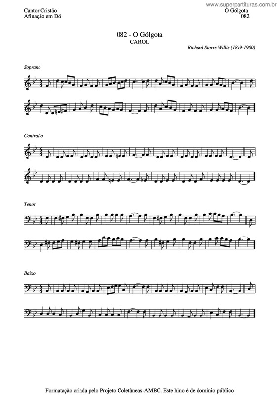 Partitura da música O Gólgota v.2