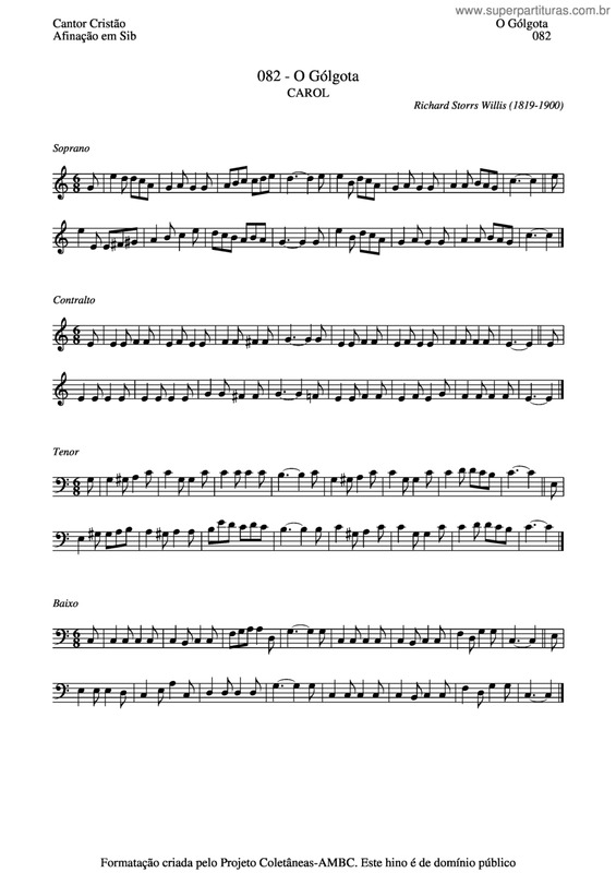 Partitura da música O Gólgota v.3