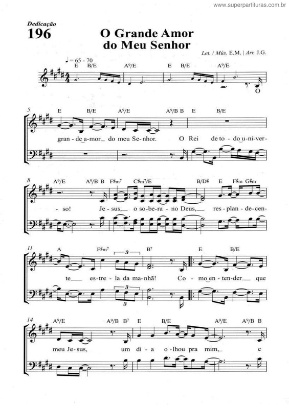 Partitura da música O Grande Amor Do Meu Senhor