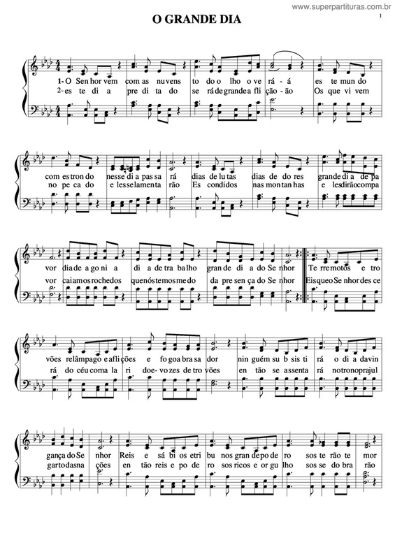 Partitura da música O Grande Dia