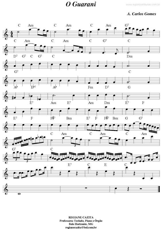 Partitura da música O Guarani v.2