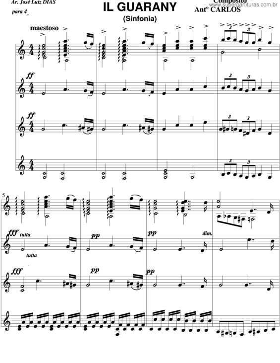 Partitura da música O Guarani v.4