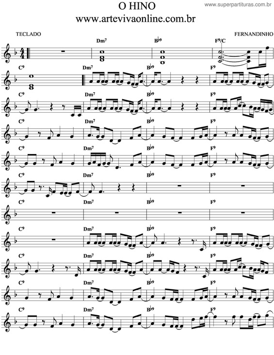 Partitura da música O Hino v.2