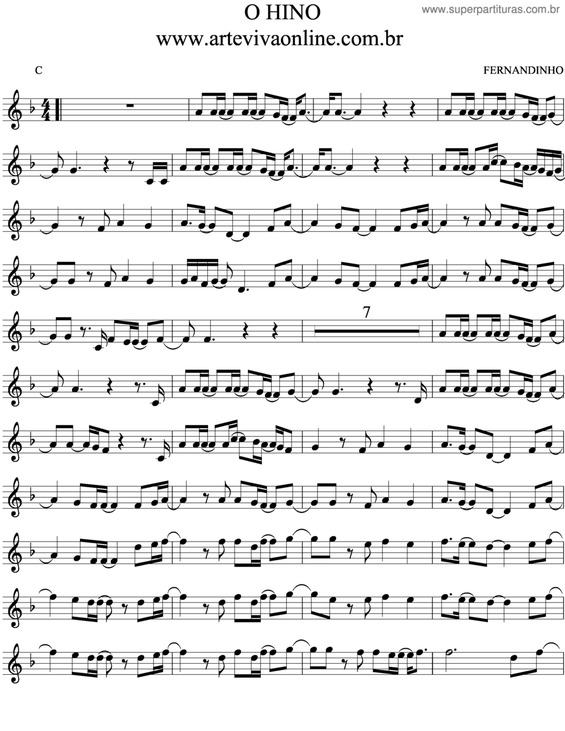 Partitura da música O Hino