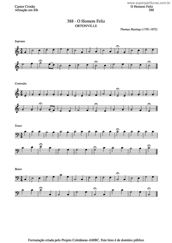 Partitura da música O Homem Feliz v.3