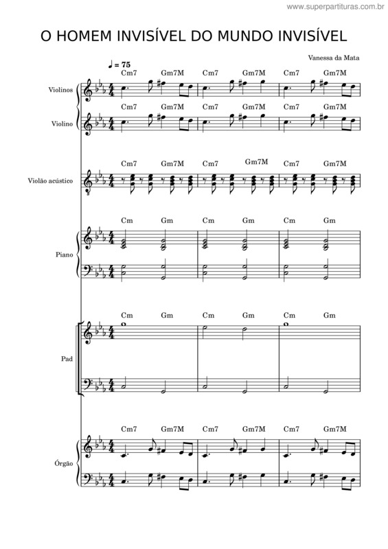 Partitura da música O Homem Invisível Do Mundo Invisível