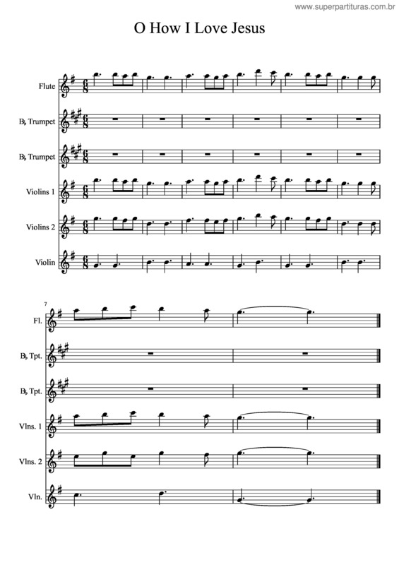 Partitura da música O How I Love Jesus