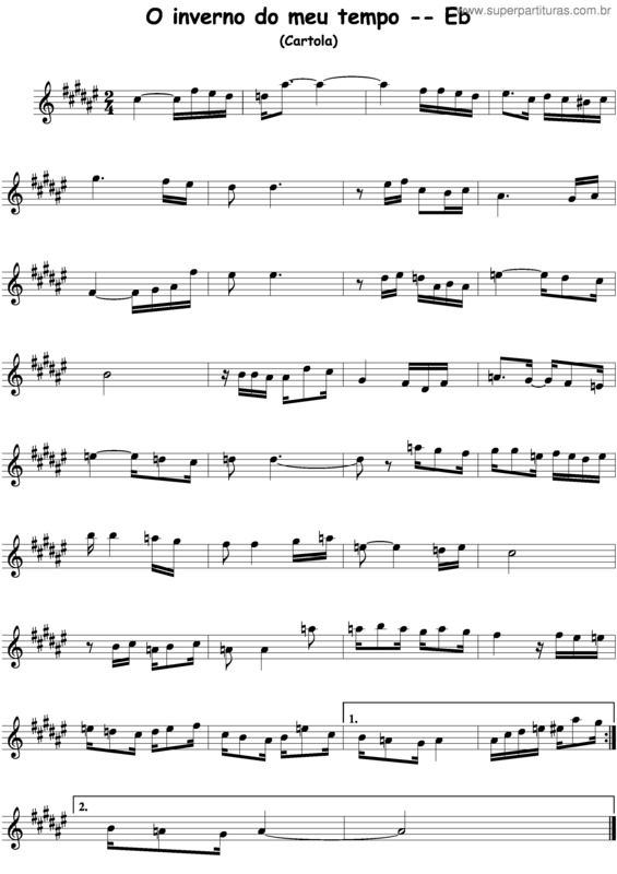 Partitura da música O Inverno Do Meu Tempo v.2