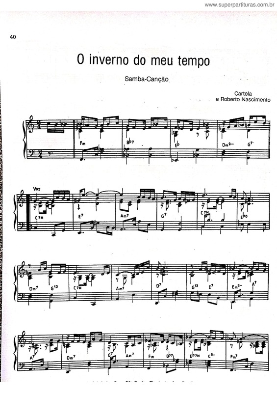 Partitura da música O Inverno Do Meu Tempo v.3