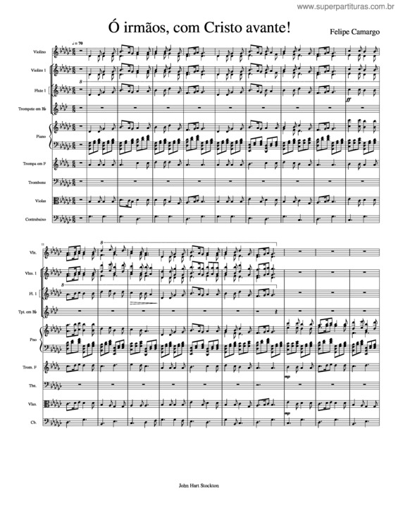 Partitura da música Ó Irmãos, Com Cristo Avante!