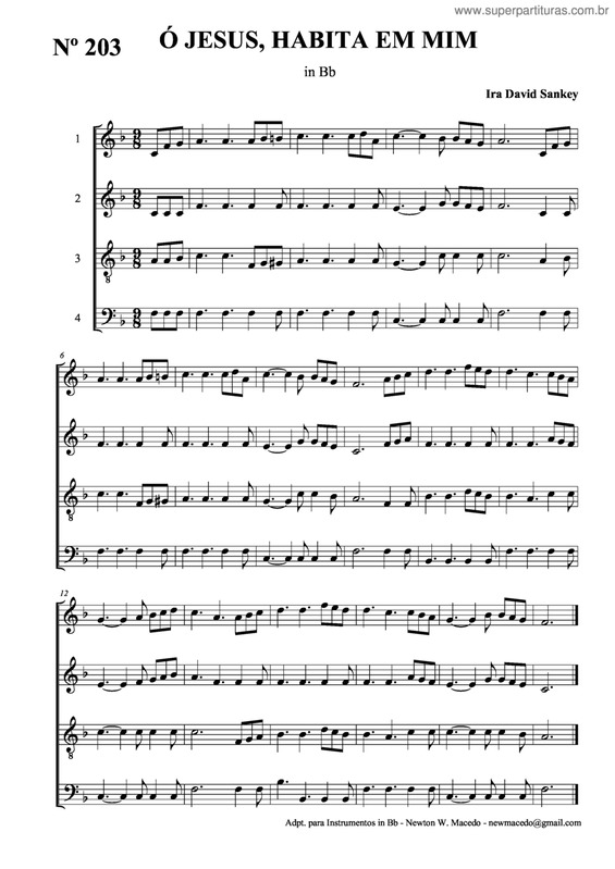 Partitura da música Ó Jesus, Habita Em Mim v.2