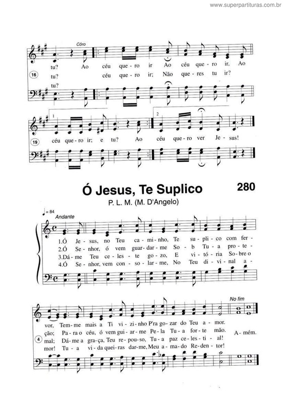 Partitura da música Ó Jesus, Te Suplico