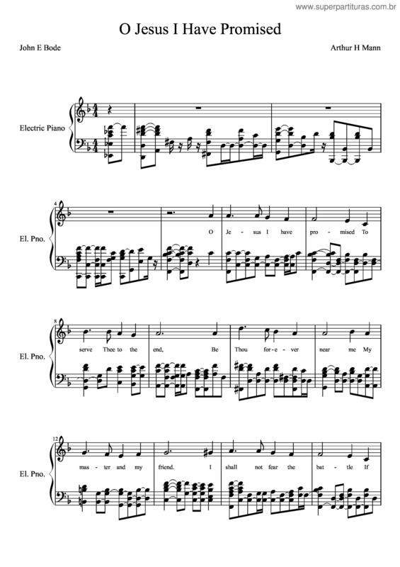 Partitura da música O Jesus I Have Promised v.3