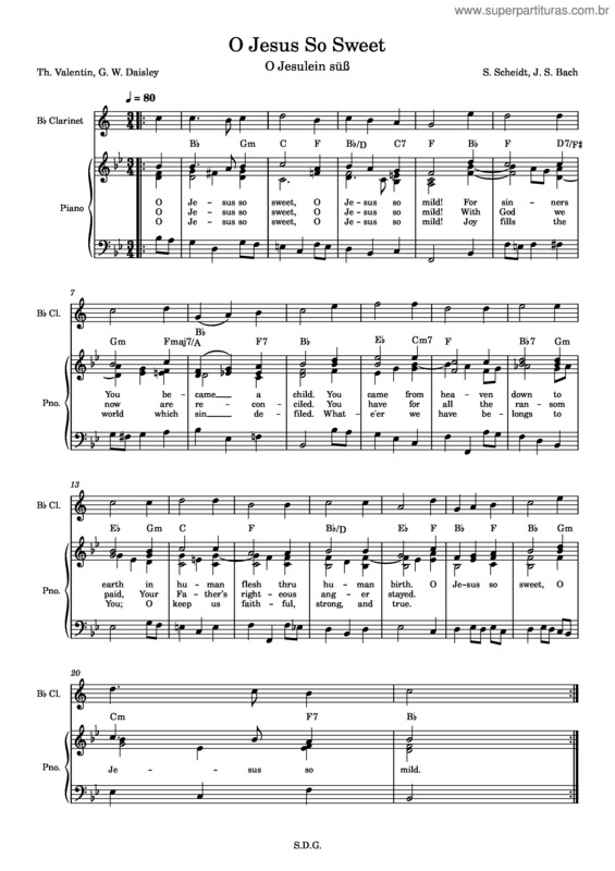 Partitura da música O Jesus So Sweet – Psalm Étude