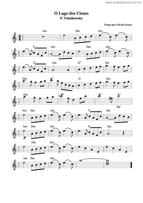 Partitura da música O Lago Dos Cisnes v.4