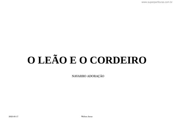 Partitura da música O Leão E O Cordeiro – E – Adebri – Violão + Tablatura