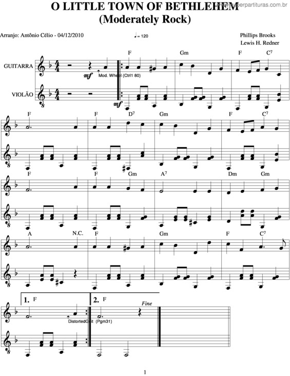 Partitura da música O Little Town Of Bethlehem