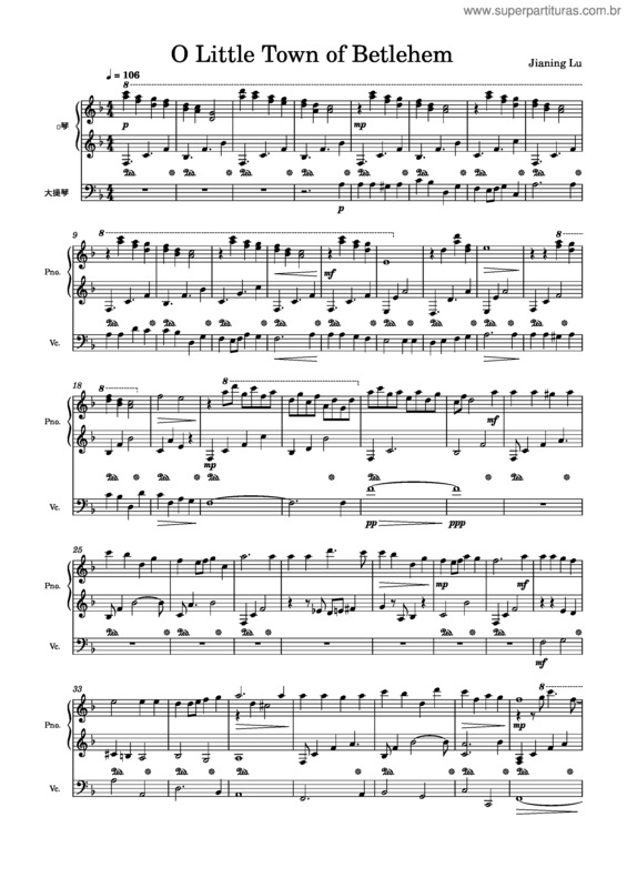 Partitura da música O Little Town Of Betlehem