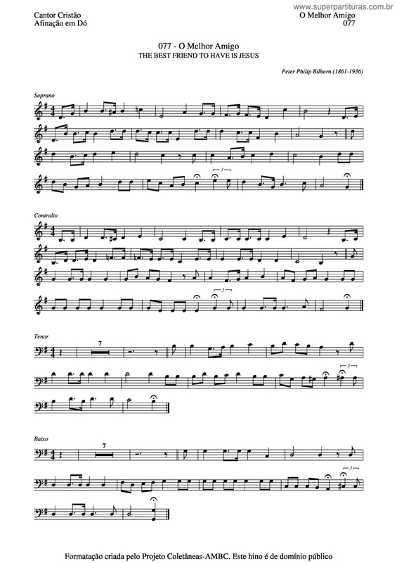 Partitura da música O Melhor Amigo v.3