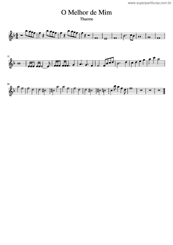 Partitura da música O Melhor De Mim v.2