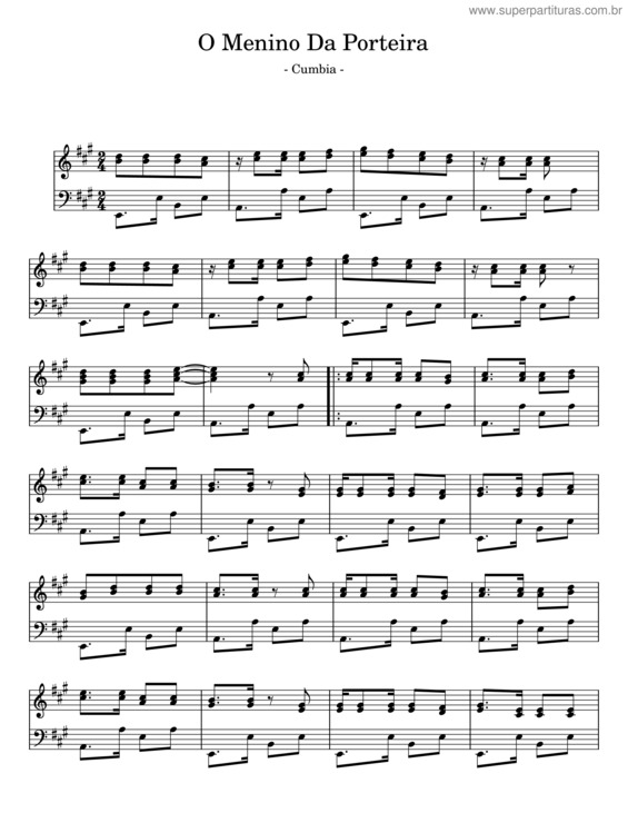 Partitura da música O Menino Da Porteira v.6