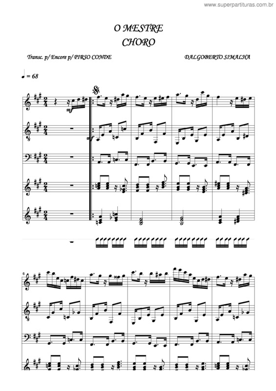 Partitura da música O Mestre v.2