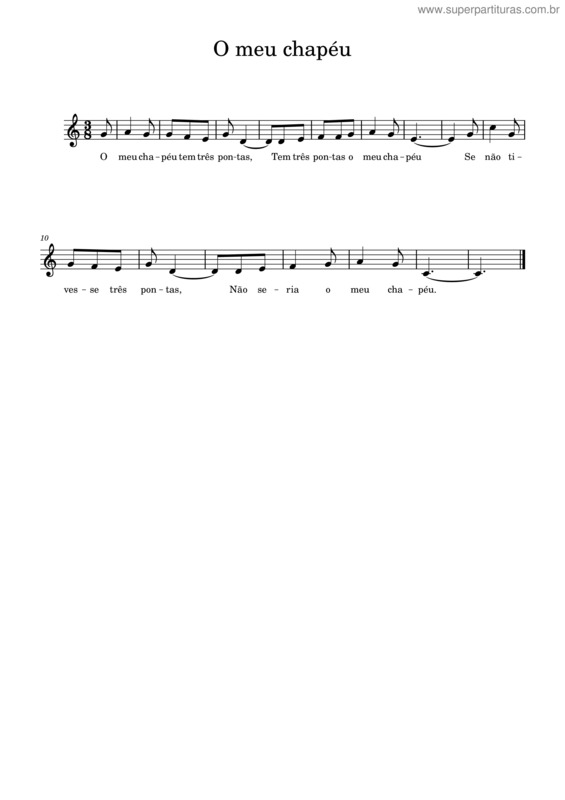 Partitura da música O Meu Chapéu