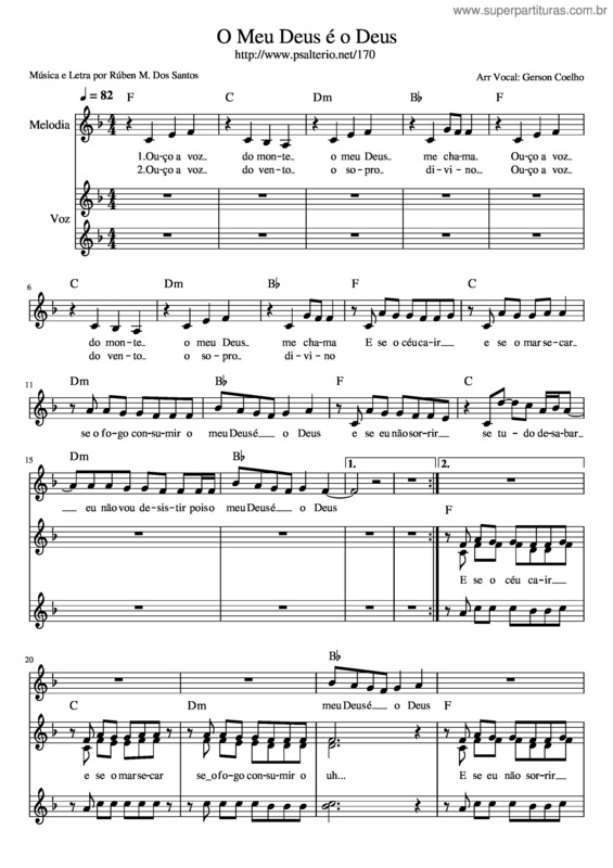 Partitura da música O Meu Deus É O Deus v.2