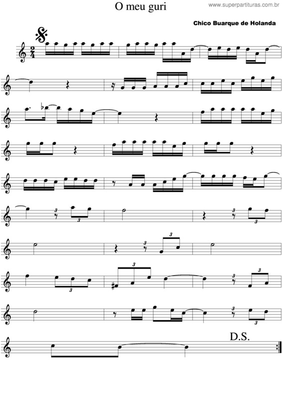 Partitura da música O Meu Guri v.2