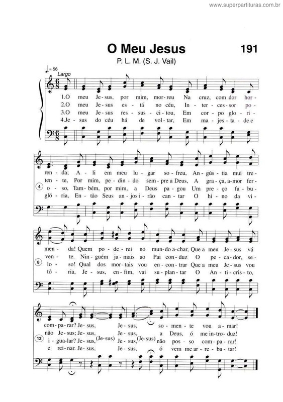 Partitura da música O Meu Jesus v.2