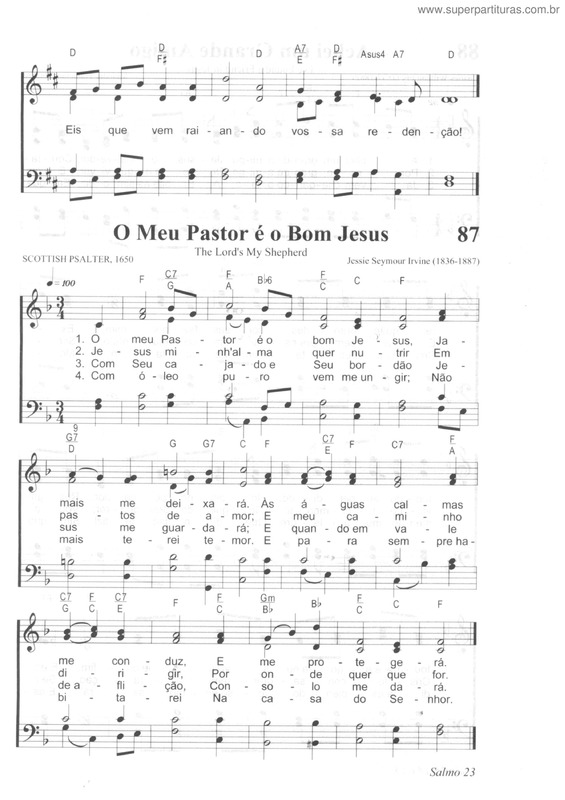Partitura da música O Meu Pastor É O Bom Jesus v.2
