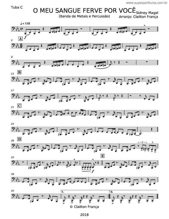 Partitura da música O Meu Sangue Ferve Por Você – Sidney Magal v.3