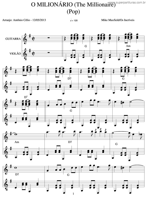 Partitura da música O Milionário v.4