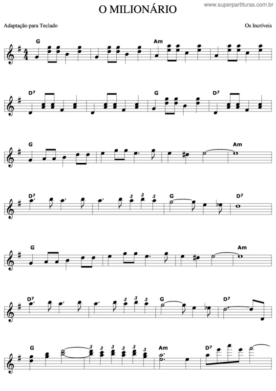 Partitura da música O Milionário v.7