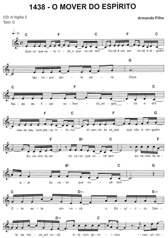 Partitura da música O Mover Do Espírito