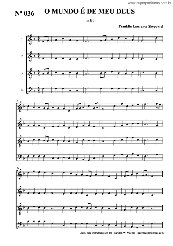 Partitura da música O Mundo É De Meu Deus v.3