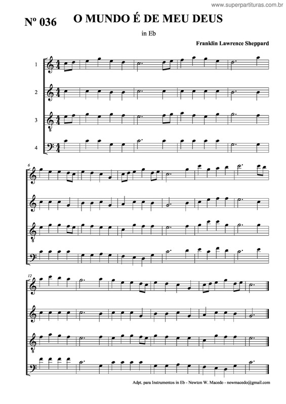 Partitura da música O Mundo É De Meu Deus v.4