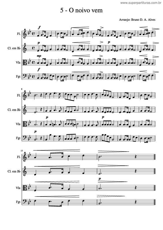 Partitura da música O Noivo Vem