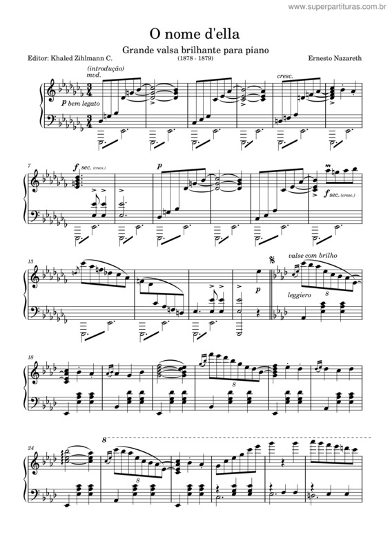 Partitura da música O Nome D`Ella