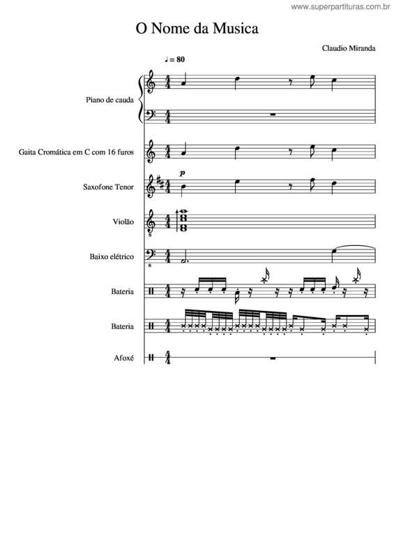 Partitura da música O Nome Da Musica