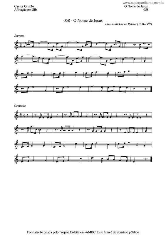 Partitura da música O Nome De Jesus v.6