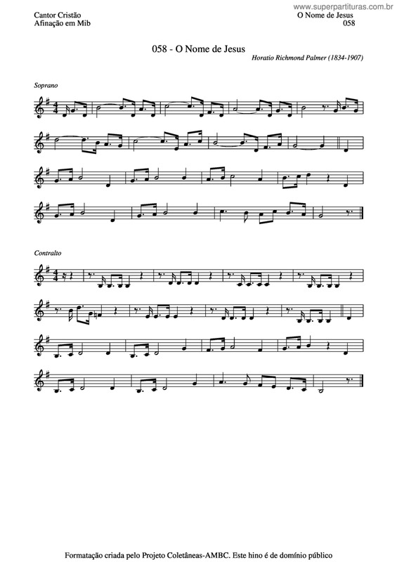 Partitura da música O Nome De Jesus v.7